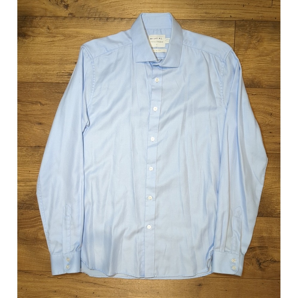 Topman Premium Mens M Slim Fit 100% Cotton Spread Collar‎ Button Shirt